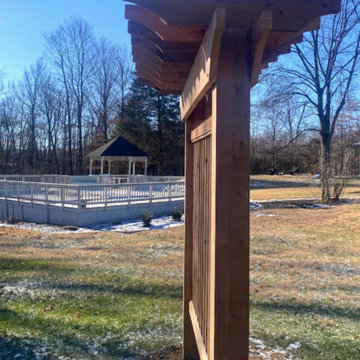 Cedar Pergola, Trellis, and Arbor for grill area.