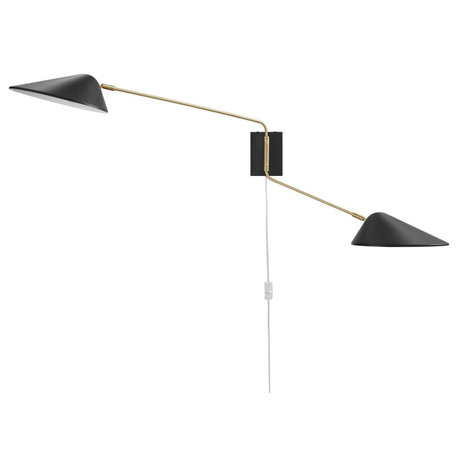 Journey 2-Light Swing Arm Wall Sconce Black -5294