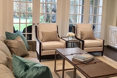 Example of a trendy living room design in Houston