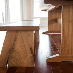Trestle farm table with live edge benches - Indoor Benches
