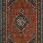 Noori Rug - Fine Vintage Distressed Sabite Rust/Navy Rug, 6'4x9'5 - Uniquely hand knotted, this Fine Vintage Distressed Sabite rug has been crafted using fine quality wool so it lasts for years to come. Subtle signs of wear to give it a personal touch making it a true one-of-a-kind.