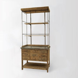 Ginger Wood + Metal Display Hutch - China Cabinets And Hutches
