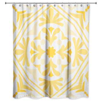 Medallion Shower Curtain, Yellow