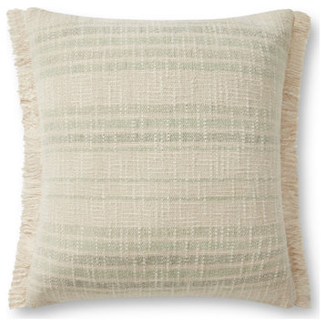 Angela Rose x Loloi Forrest Ivory / Sage 18'' x 18'' Cover, Down Pillow