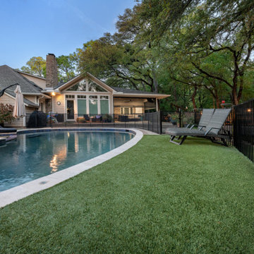 Custom Creekside Deck with Screened Porch & Poolside Living