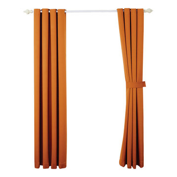 Serenta Black Out Curtains 4 Piece Sets, Burnt Orange, 54" X 84"