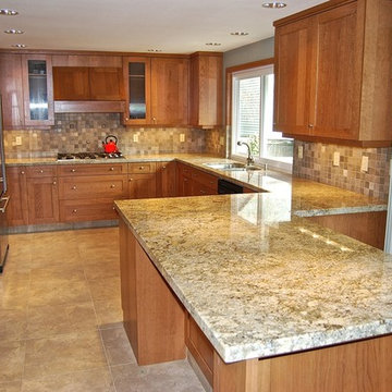 The "Z" shape lends itself to a tremendously large counter with eating space bui