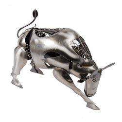 Bull Wine Presenter, 16  13 inches, Iron - Products