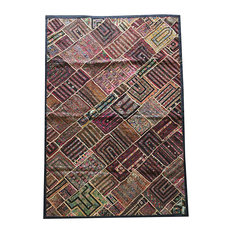Mogul Interior - Mogul Artisan Wall Tapestry Kutch Embroidered Patchwork Bohemian Sofa Throw - Tapestries
