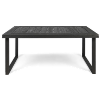 GDF Studio Ann Outdoor 69" Acacia Wood Dining Table, Sandblast Dark Gray Finish
