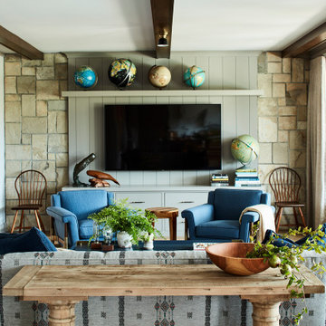 Beach Style Family Room