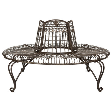 Safavieh Ally Darling Wrought Iron 60.25" Outdoor Tree Bench