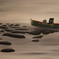 Canoe - 36" x 72" -  Extra Large Original Painting, by Katy Karnes - Paintings