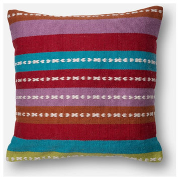 In/out Multi-Colored 22"x22" Decorative Throw Pillow by Loloi, Poly Insert