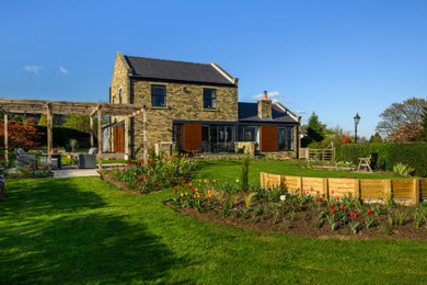 Imagen de jardín de estilo de casa de campo grande