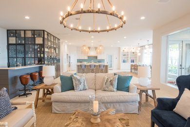 Inspiration for a coastal living room remodel in Dallas