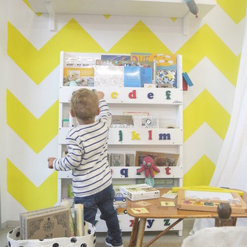 Kinder-Bücherregal Weiß mit Alphabet