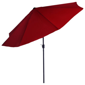 Pure Garden 10' Aluminum Patio Umbrella With Auto Tilt, Red