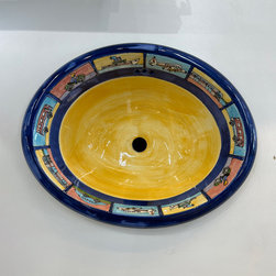 20&rdquo; x 15&rdquo; Marzi Hand painted drop-in sink - Bathroom Sinks