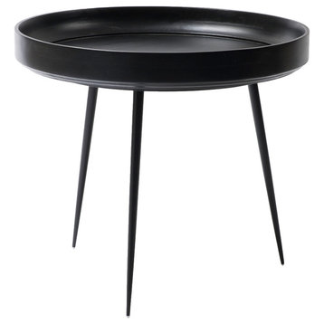 Mater Bowl Coffee Table, Black Stain, Steel Legs