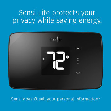 Sensi Lite Smart Thermostat, Data Privacy, Programmable, Wi-Fi, Mobile App, Easy