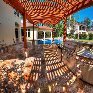Rectangular Pool 3 - disappearing fountain and pergola
