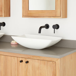 Centauri Matte Resin Vessel Sink - SPECKLED WHITE - Bathroom Sinks