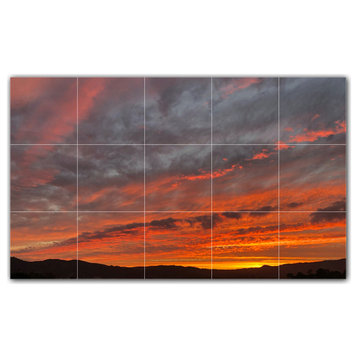 Sunset Ceramic Tile Wall Mural HZ500962-53S. 21.25" x 12.75"