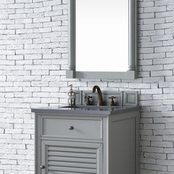 26 inch Urban Grey Finish Single Sink Bathroom Vanity Optional Countertop - Bathroom Vanities And Sink Consoles