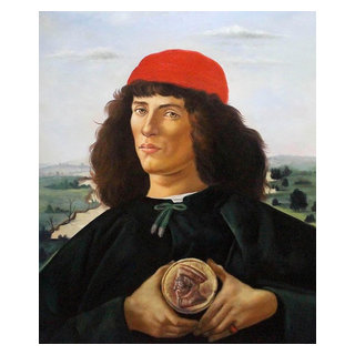 Portrait of A Man with The Medal of Cosimo by Botticelli Hand Painted Oil Painting