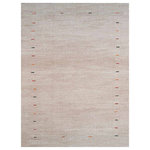 Get My Rugs LLC - Hand Knotted Loom Wool Area Rug Contemporary Beige, [Rectangle] 6'x9' - Indulge in the refined allure of this handcrafted masterpiece - a solid textured Beige shaded hand-knotted wool rug. Each meticulously woven strand embodies a symphony of elegance and simplicity, promising to harmonize effortlessly with your home setup. Its soothing Beige hue evokes a sense of tranquility, while the intricate texture adds depth and character to any space. Elevate your interior aesthetic with this timeless accent piece, where grace meets versatility, and style meets comfort in perfect harmony. Every inch of this masterpiece exudes opulence, boasting a dense weave of premium-quality wool that ensures unrivaled durability. Designed to withstand the rigors of high-traffic areas, its thick and plush texture not only enhances comfort but also promises long-lasting performance. Elevate your living space with this superior product, where beauty meets resilience, making it a perfect choice for those seeking both style and functionality.[FEATURES]