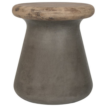 Safavieh Button Concrete Accent Table, Dark Gray