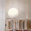 1x60W Table Lamp, Siliver Finish & Opal Glass