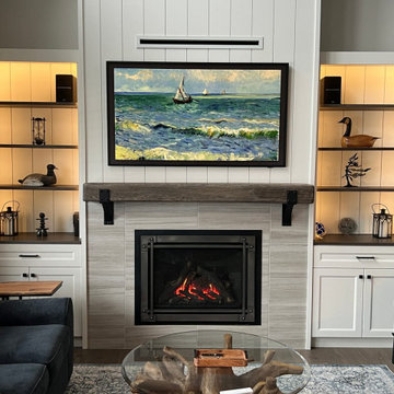 Fireplace Cabinets - Painted Door Cabinets