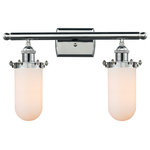 Innovations Lighting - Kingsbury 2-Light LED Bath Fixture, Polished Chrome, Glass: White - The Austere makes quite an impact. Its industrial vintage look transports you back in time while still offering a crisp contemporary feel. This sultry collection has a 180 degree adjustable swivel that allows for more depth of lighting when needed.
