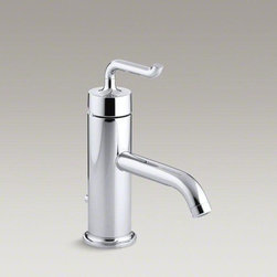 KOHLER Chrome Purist&reg; Single-hole Bathroom Sink Faucet With Smile Design Handle - Bathroom Sink Faucets