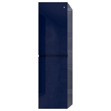 Monterey 16'' Bathroom Linen Side Cabinet, High Gloss Night Blue