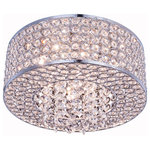 Elegant Lighting - Amelie 4 Light Flush Mount in Chrome with Clear Royal Cut Crystal - Like a brilliant shining star the Amelie collection of flush-mount fixtures emits dazzling light from a bejeweled circular band accented with gleaming strands of royal-cut crystals pouring through the open center. The chrome-finished ring surrounds four to 10 lights (not included) that highlight intricate pattern of miniature circles that embellish the sides and bottom of the frame. In natural light or with electricity this sparkling flush-mount light would become a stunning showpiece for your space.&nbsp