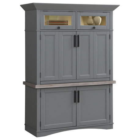 Parker House Americana Modern Workstation With LED Light, Dove