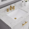 Modern Widespread Waterfall Deck Mount Lavatory Faucets and Pop-Up Drain, Gold