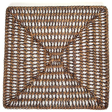 Square Rattan Placemats 14", Set of 4