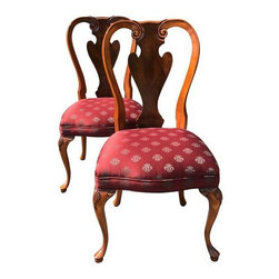 Widdicomb Upholstered Cherry Side Chairs - Dining Chairs