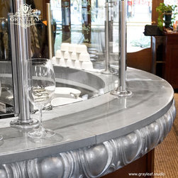 ZInc bar with inlay edge detail - Indoor Pub And Bistro Tables