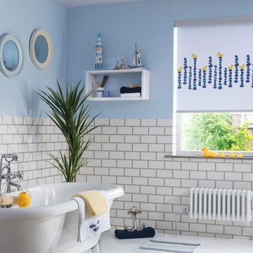 Quackers Blackout Blue Roller Blinds