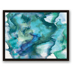 DDCG - Watercolor Waves Canvas Wall Art, 24"x18", Framed - This canvas print features a watercolor waves abstract design. The wall art is printed on professional grade tightly woven canvas with a durable construction, finished backing, and is built ready to hang. The result is a remarkable piece of wall art that is worthy of hanging inside your home or office.