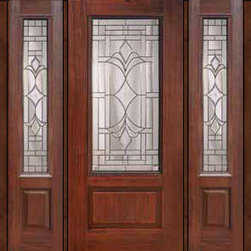 Prehung Sidelights Door 80 Fiberglass Marsala 1 Panel 3/4 Lite Glass - Front Doors