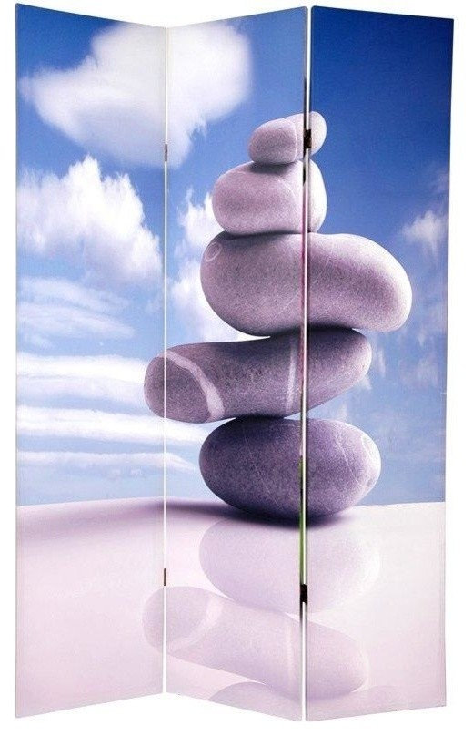 6' Tall Double Sided Water Zen Canvas Room Divider - Contemporary ...
