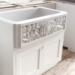 In Progress: Carved Marble Sink Dream Kitchen Great Smoky Mountains - Kitchen Sinks