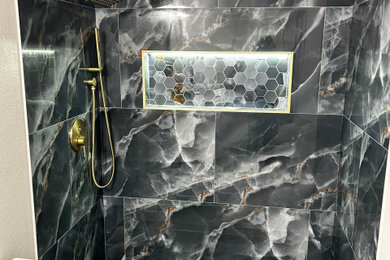 Inspiration for a modern bathroom remodel in Austin
