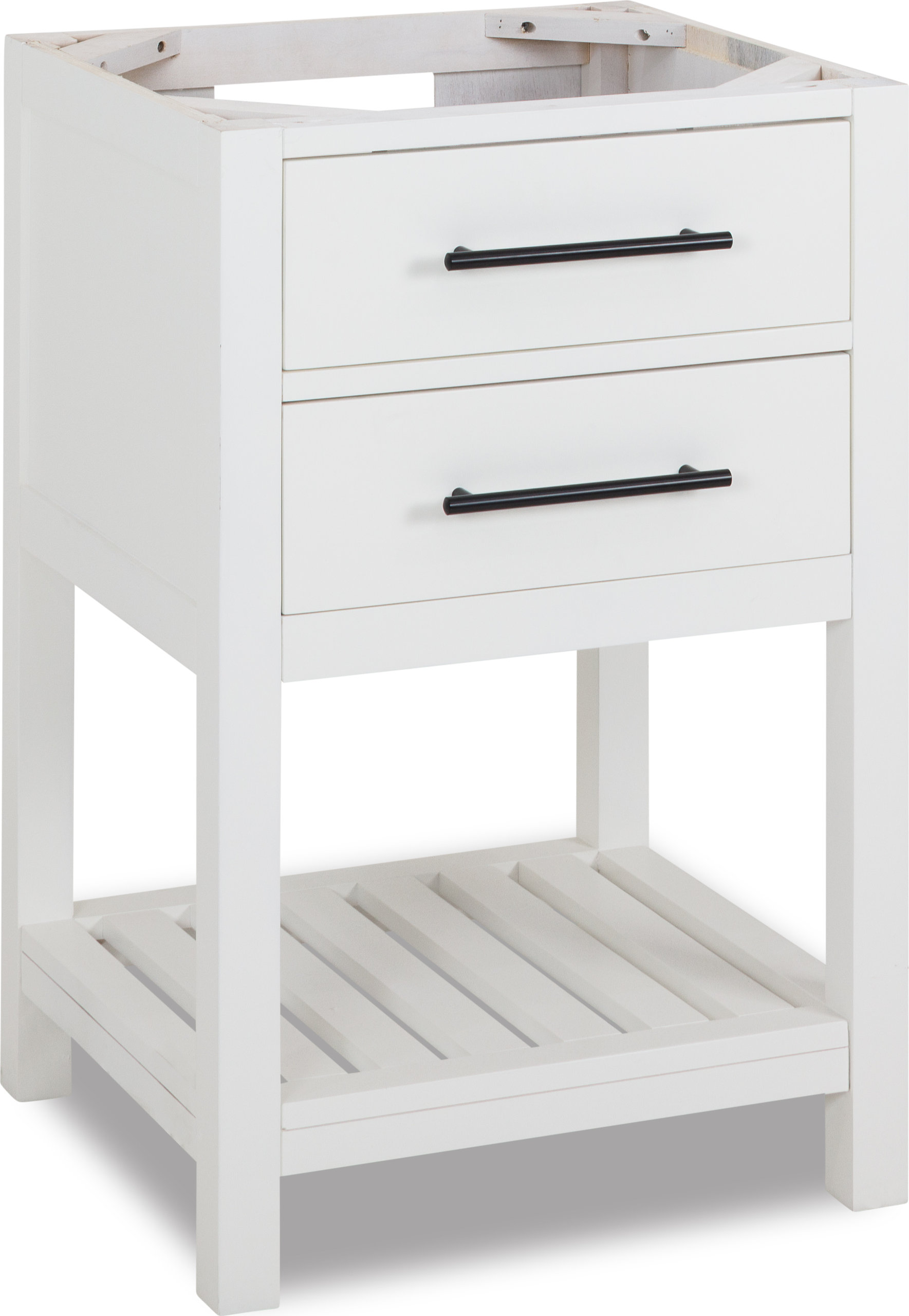 White Wavecrest Vanity Without Top, 23" Inches - Transitional ...